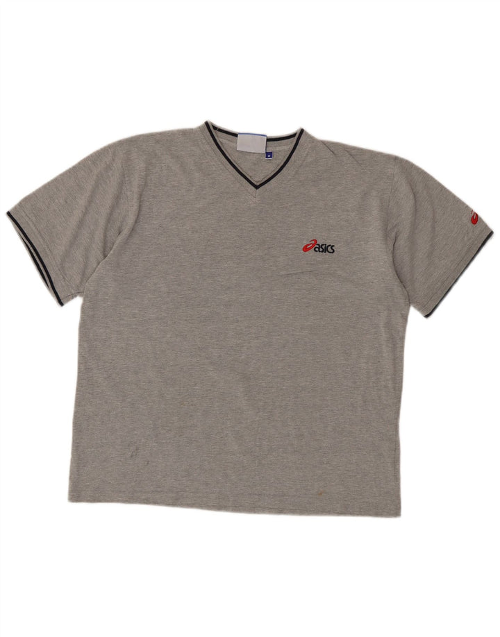 ASICS Mens T-Shirt Top Medium Grey Cotton
