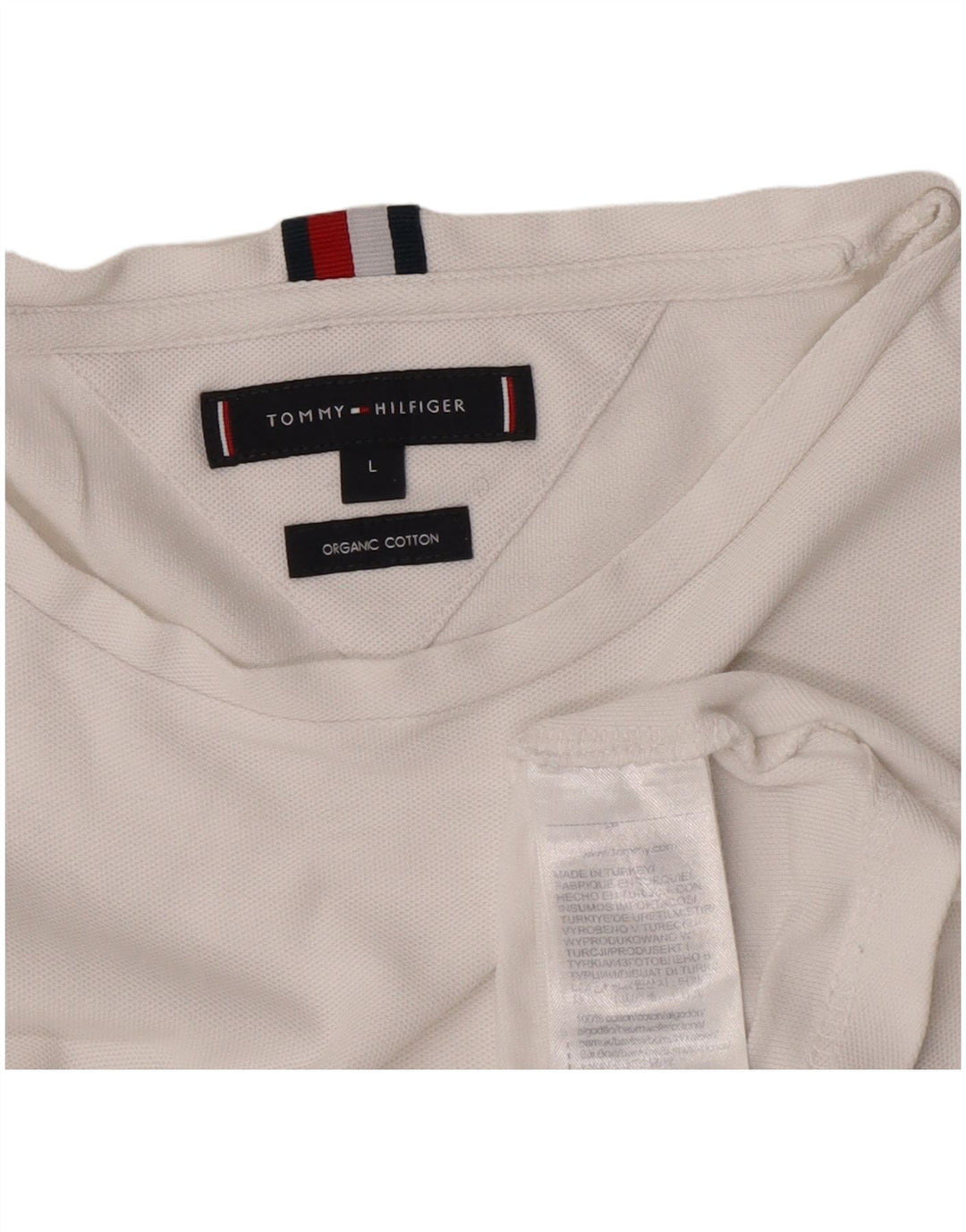 T-shirt męski Tommy Hilfiger, duży, biały, bawełniany