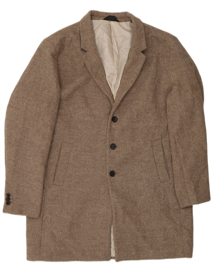 Płaszcz męski Jack & Jones UK 46 3XL beżowy poliester