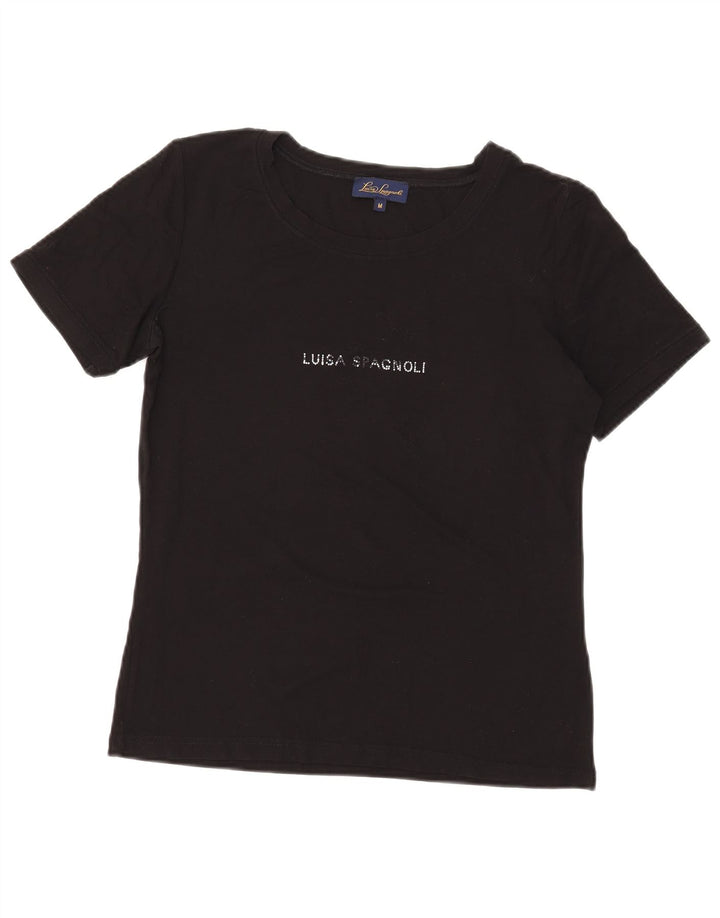 Damska koszulka graficzna Luisa Spagnoli Top UK 14 Medium Black