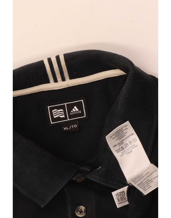 Męska koszulka polo Adidas XL, czarna, bawełniana