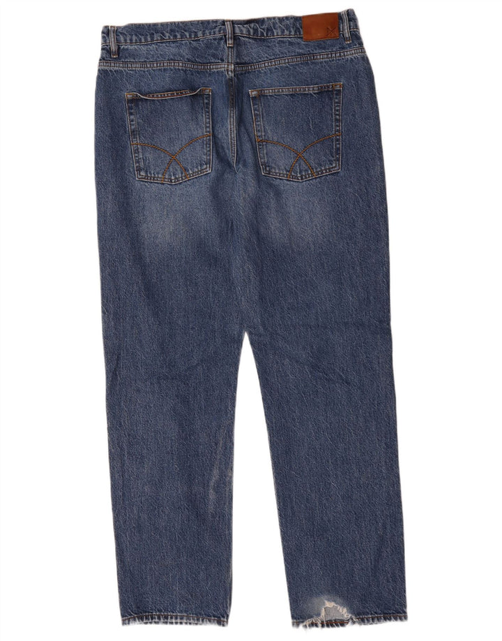 Crew Clothing Męskie proste dżinsy W36 L32 Niebieskie