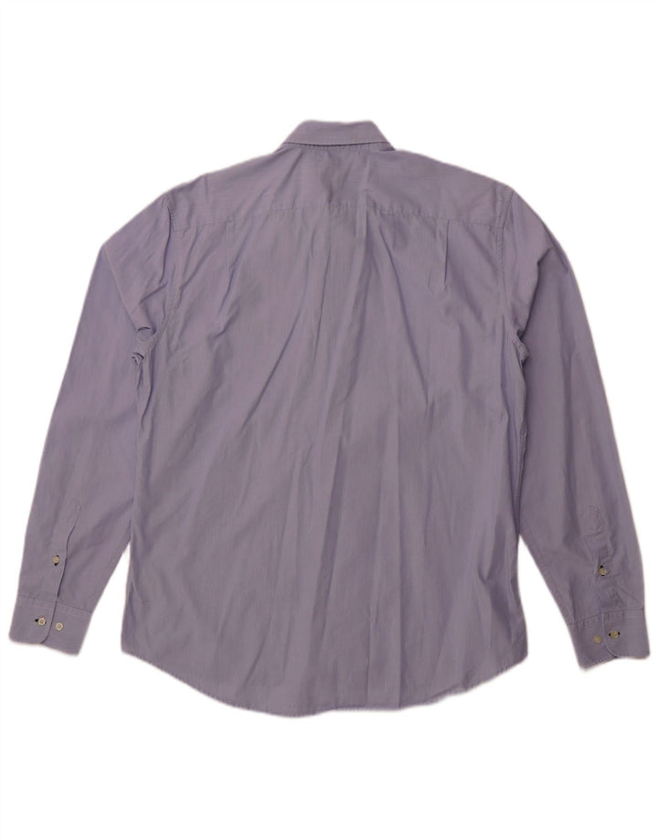 Koszula męska Lacoste Slim Fit, rozmiar 42, duża, niebieska, bawełniana w prążki