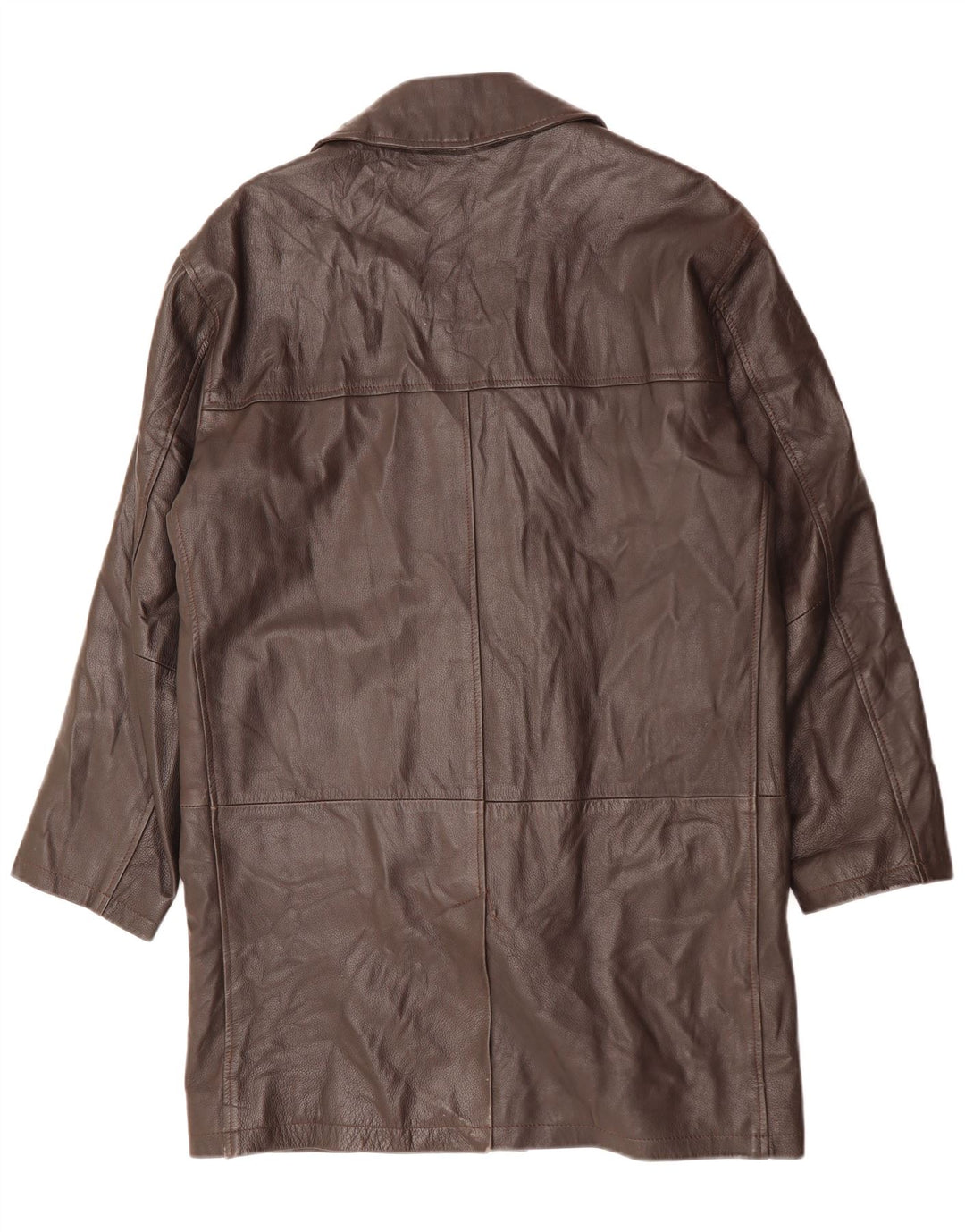 CONBIPEL Męski płaszcz skórzany IT 48 Skóra w kolorze średniego brązu