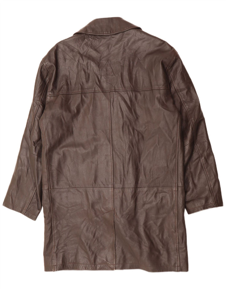 CONBIPEL Męski płaszcz skórzany IT 48 Skóra w kolorze średniego brązu