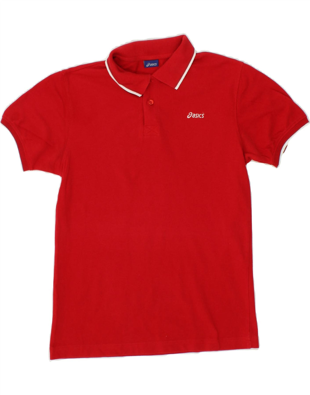 ASICS Mens Polo Shirt Medium Red Cotton Vintage Asics and Second-Hand Asics from Messina Hembry 