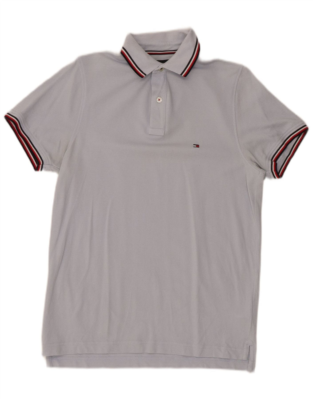 Męska koszulka polo slim fit TOMMY HILFIGER, mała, niebieska, bawełniana