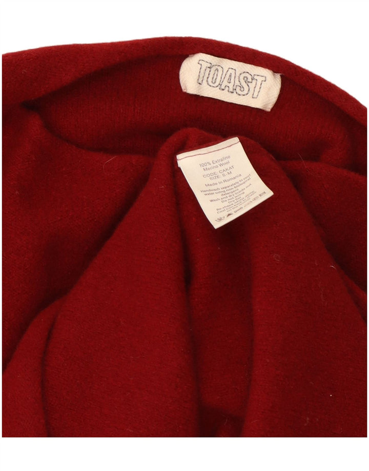Damski sweter z dekoltem w łódkę Toast, mały/średni, czerwony, wełniany