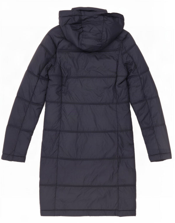 Damski ocieplany płaszcz z kapturem Fat Face UK 8, mały granatowy nylon