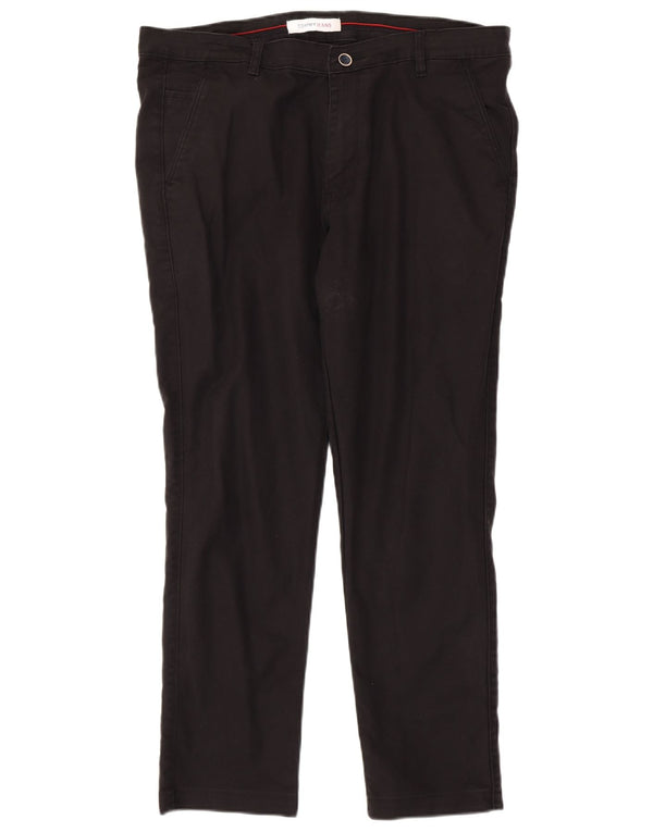 Męskie proste spodnie chino Tommy Hilfiger W38 L29 Czarna bawełna