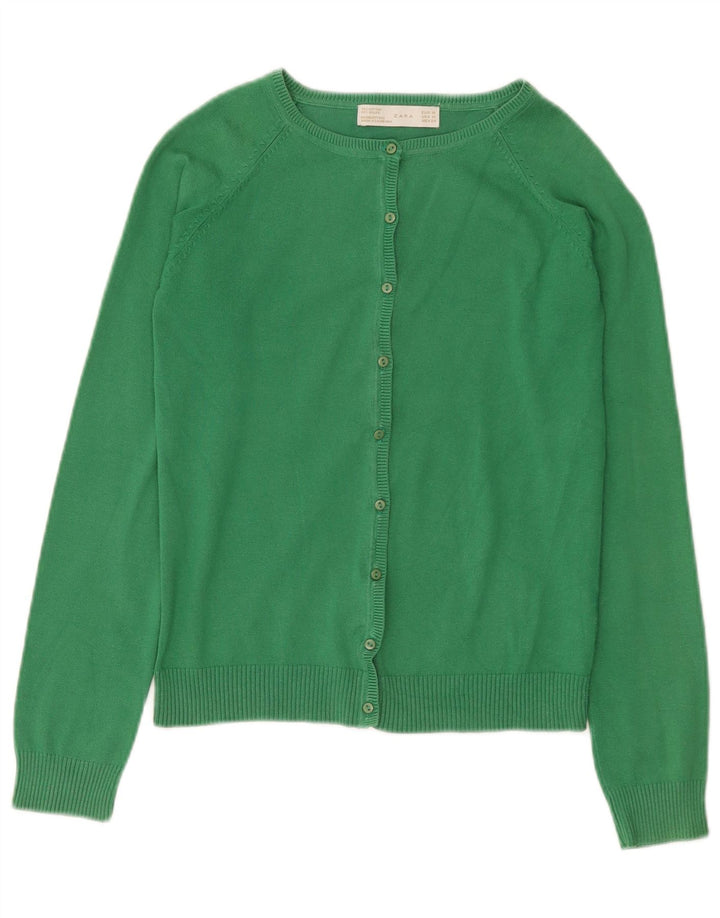 Sweter damski Zara Cardigan UK 12 Średni zielony bawełniany