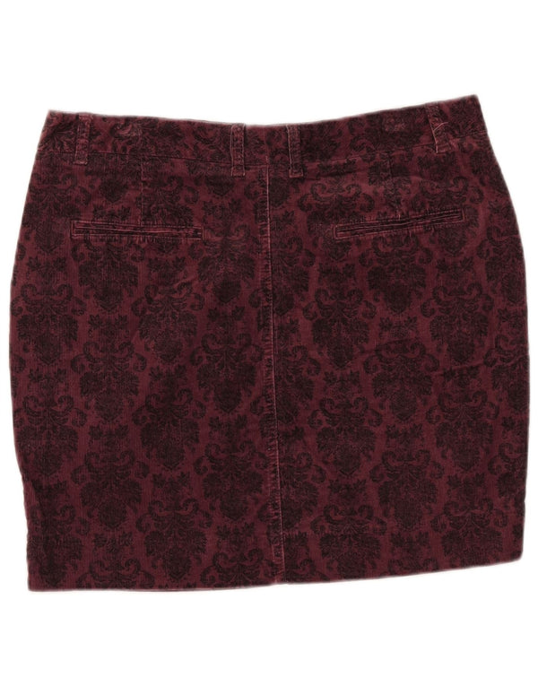 Marks & Spencer Damska spódnica sztruksowa UK 14 Large W33 Burgundowo-kwiatowa
