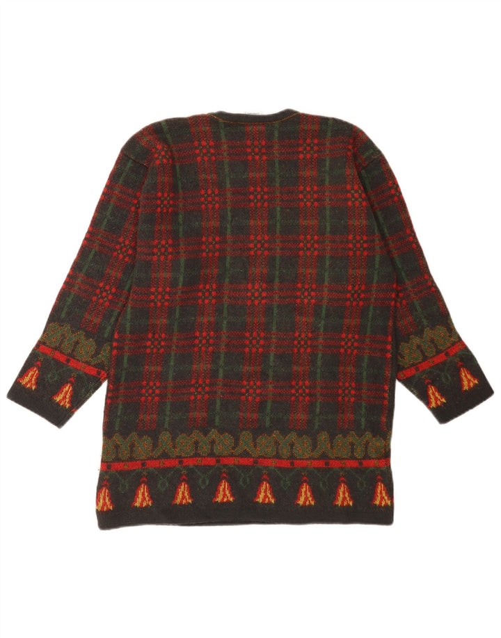 Damski sweter LE TRUC z graficznym wycięciem pod szyją IT 40 Mały szary patchwork