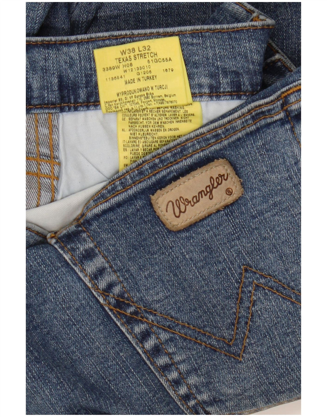 Męskie jeansy WRANGLER Texas Stretch Straight W38 L32 Niebieskie, bawełniane