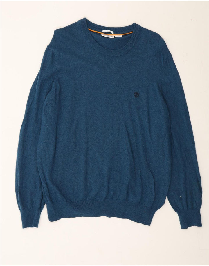 TIMBERLAND Mens Crew Neck Jumper Sweater XL Navy Blue Wool Vintage Timberland and Second-Hand Timberland from Messina Hembry 