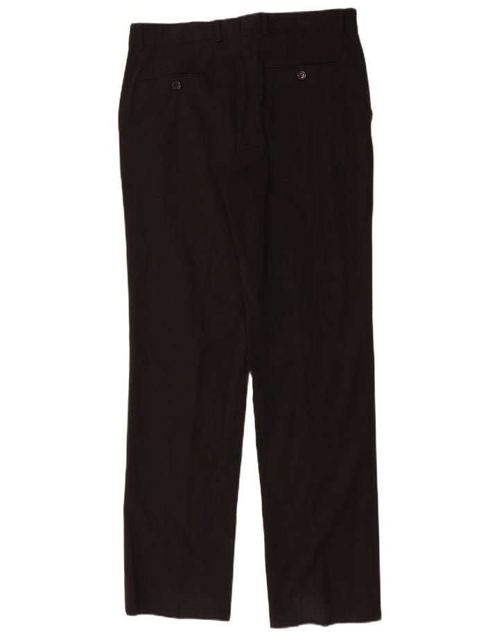 Męskie proste spodnie garniturowe Zara EU 42 Large W34 L34 Czarny poliester