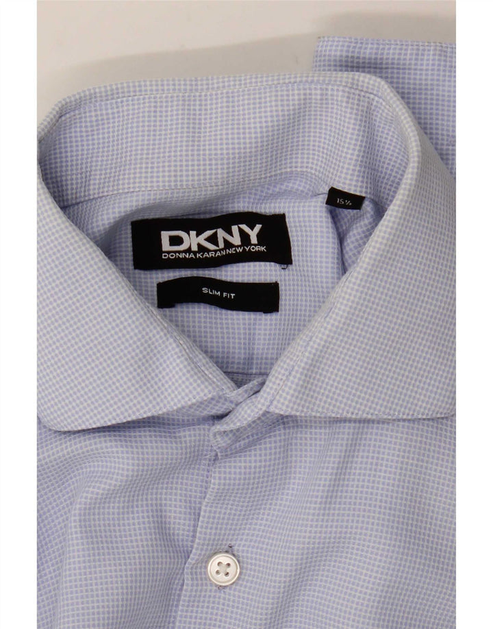 Koszula wizytowa Dkny Slim Fit, rozmiar 15 1/2, średnia niebieska kratka