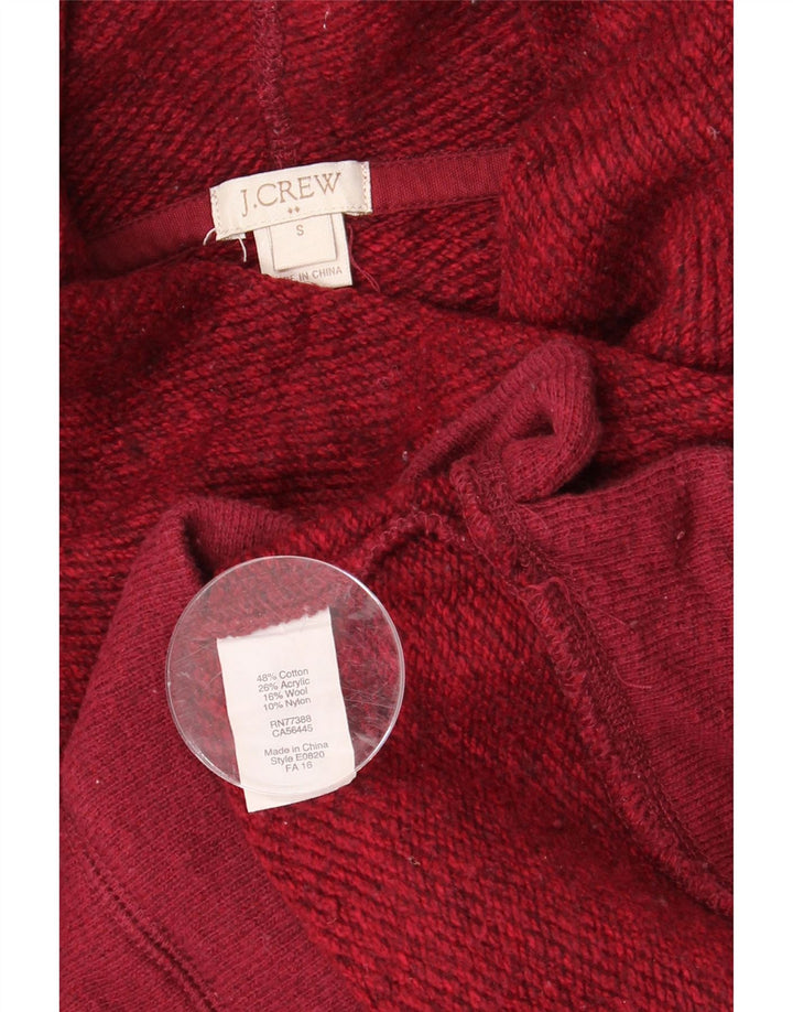 Damski sweter J. Crew z wywijanym dekoltem, UK 10, mały, bordowy, bawełniany