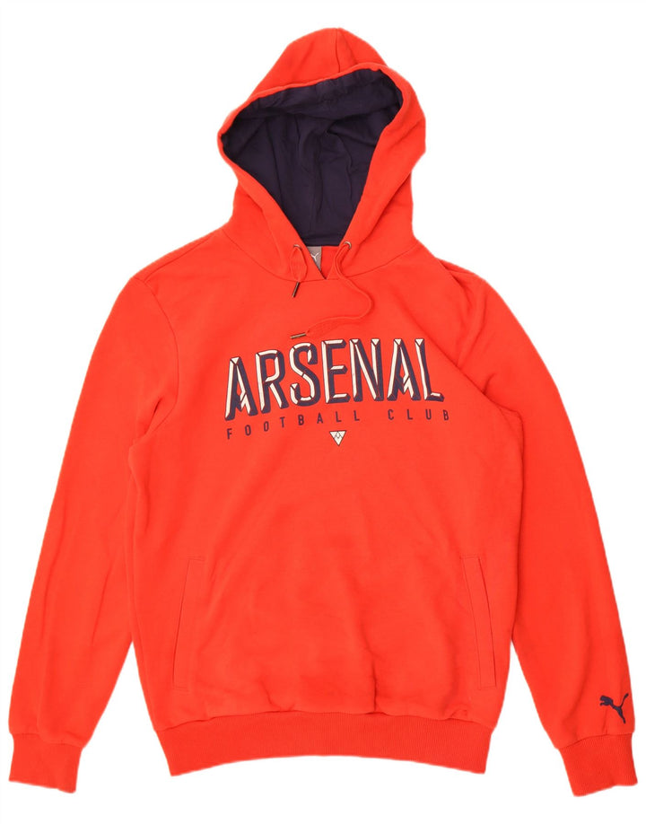 Męska bluza z kapturem Puma Arsenal z grafiką, średnia czerwona, bawełniana