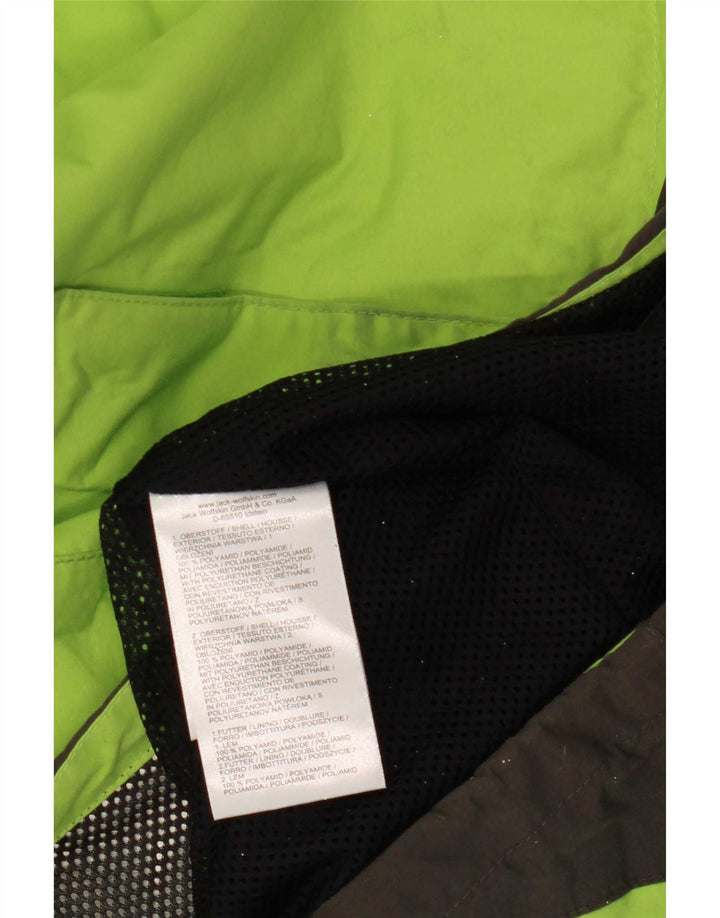 Damska kurtka przeciwdeszczowa Jack Wolfskin z kapturem UK 12/14 w kolorze średniej zieleni