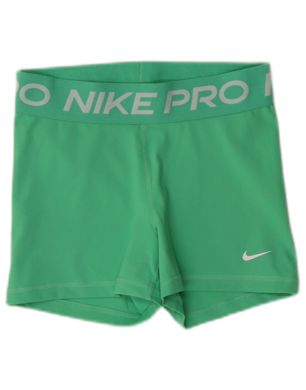 Damskie spodenki sportowe NIKE Dri Fit Graphic UK 8, małe, zielone, poliestrowe