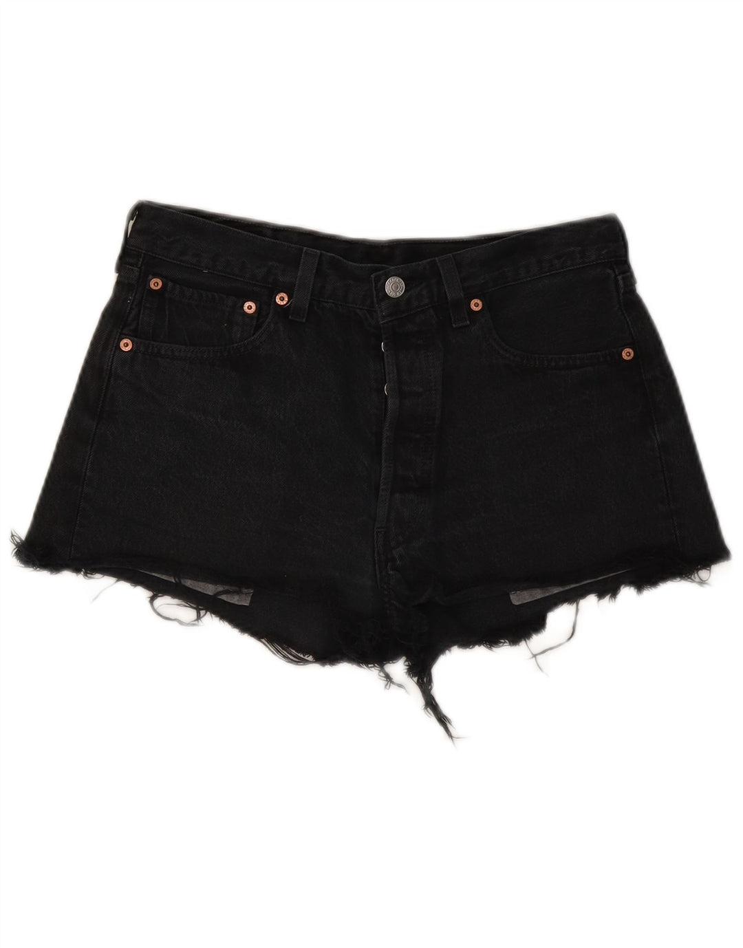Damskie spodenki jeansowe Levi's 501 z wysokim stanem W33, duże czarne