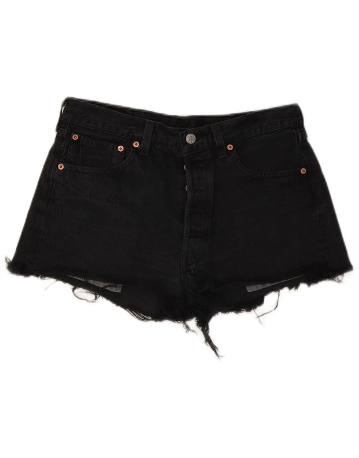 Damskie spodenki jeansowe Levi's 501 z wysokim stanem W33, duże czarne