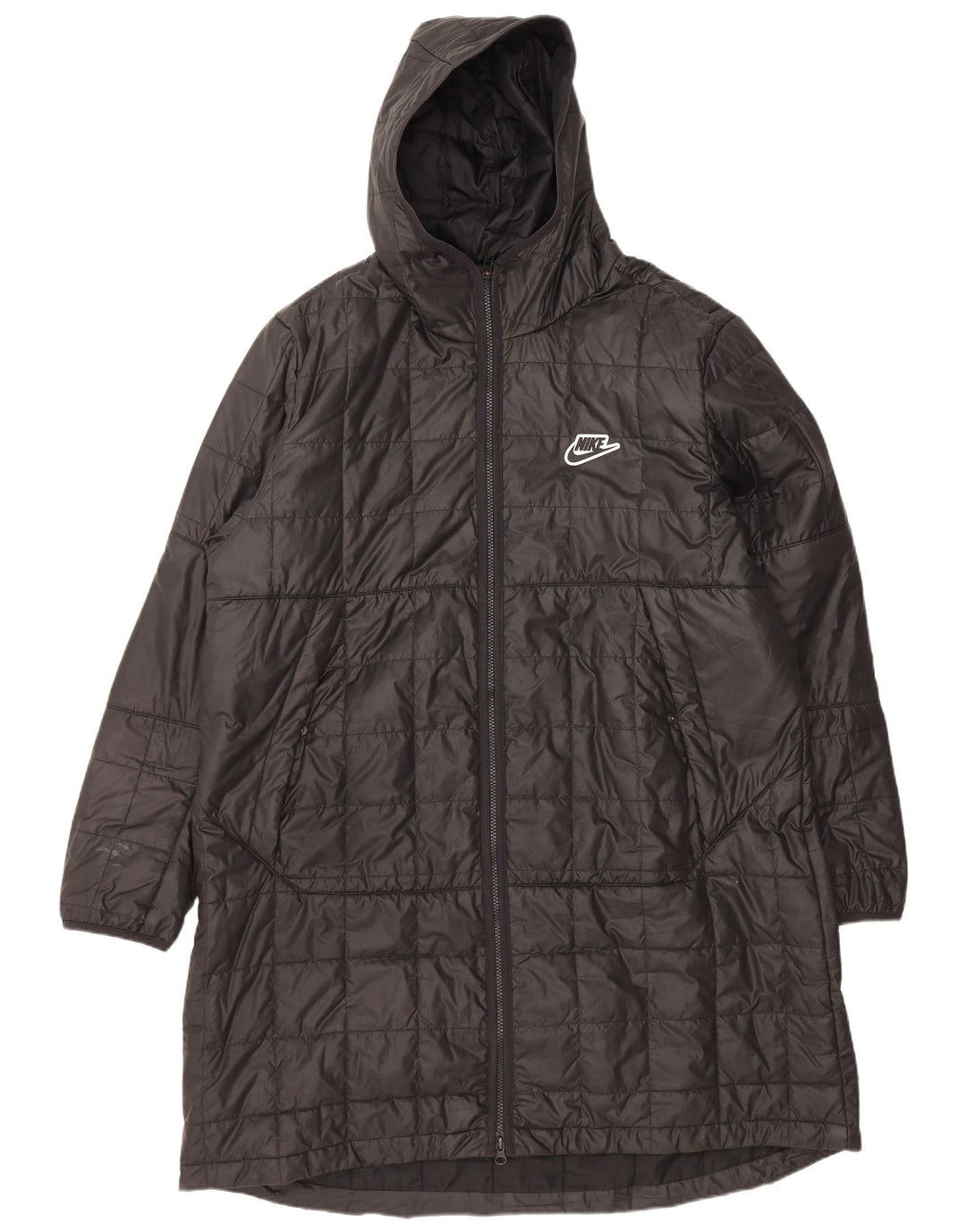 Męski ocieplany płaszcz z kapturem NIKE UK 42 XL, czarny poliester