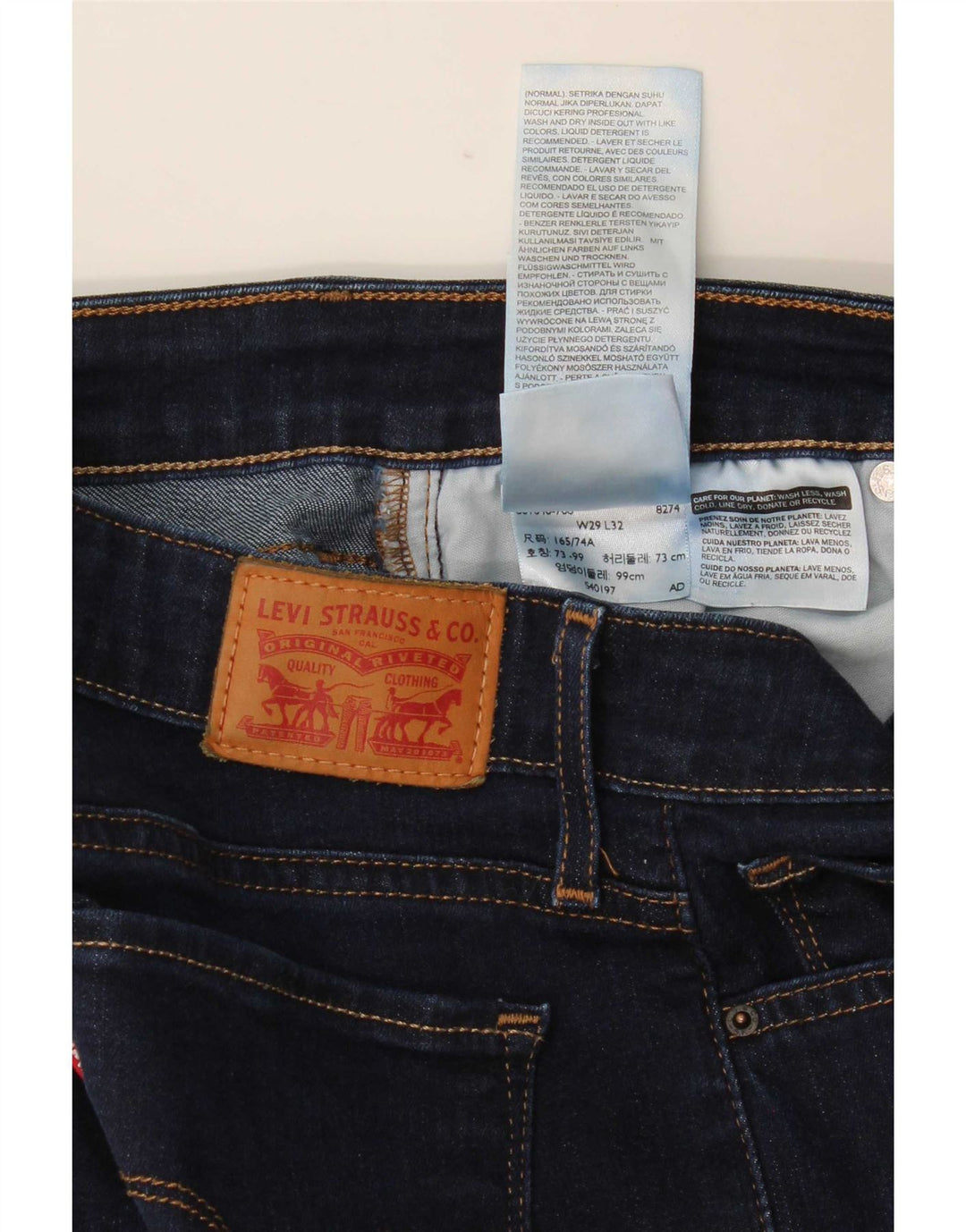 Damskie jeansy Levi's 712 Slim W29 L32 Granatowa bawełna