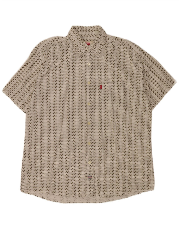 Koszula męska z krótkim rękawem Levi's 2XL Biała, geometryczna bawełna