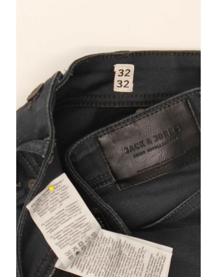 Męskie proste dżinsy Jack & Jones W32 L32 Granatowa bawełna