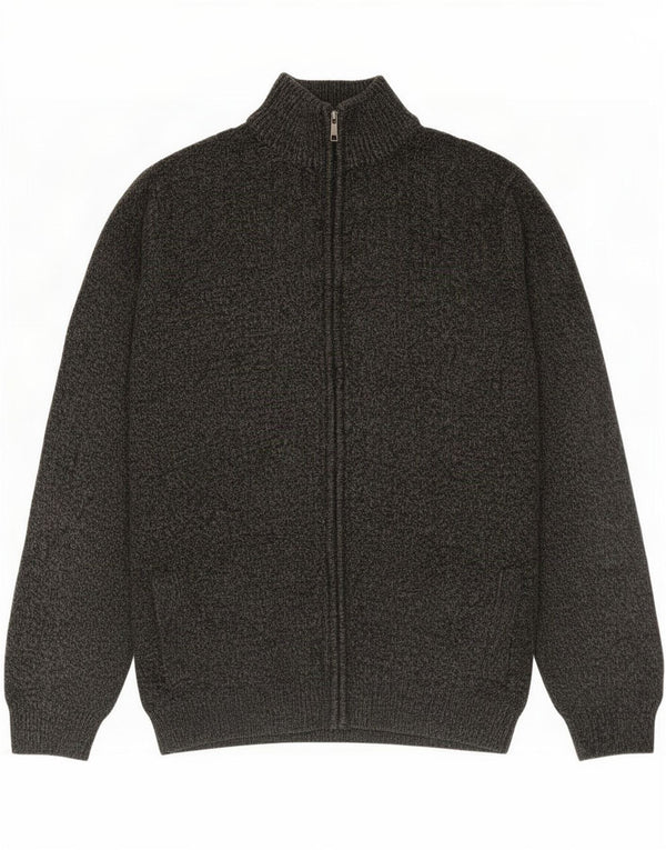 Marks & Spencer Męski sweter rozpinany na zamek XL, szary, nakrapiany akryl