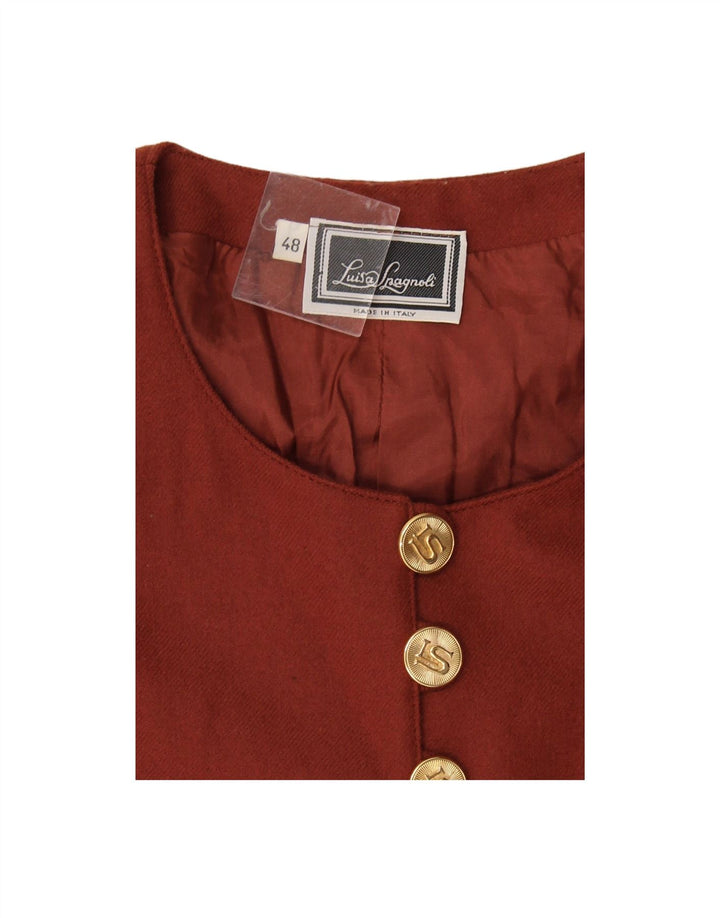 LUISA SPAGNOLI Womens Blazer Jacket IT 48 XL Burgundy Acetate