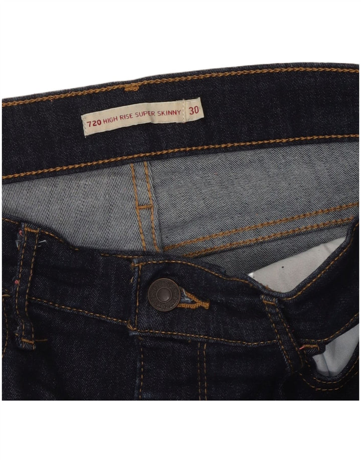 Damskie jeansy LEVI'S 720 z wysokim stanem, bardzo obcisłe W30 L29 granatowe