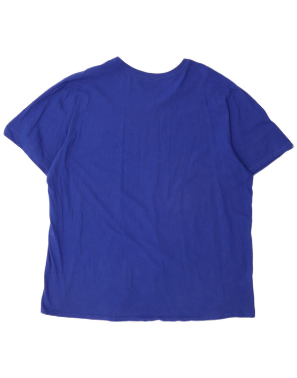 Męska koszulka z grafiką Nike BSBL, 2XL, niebieska, bawełniana