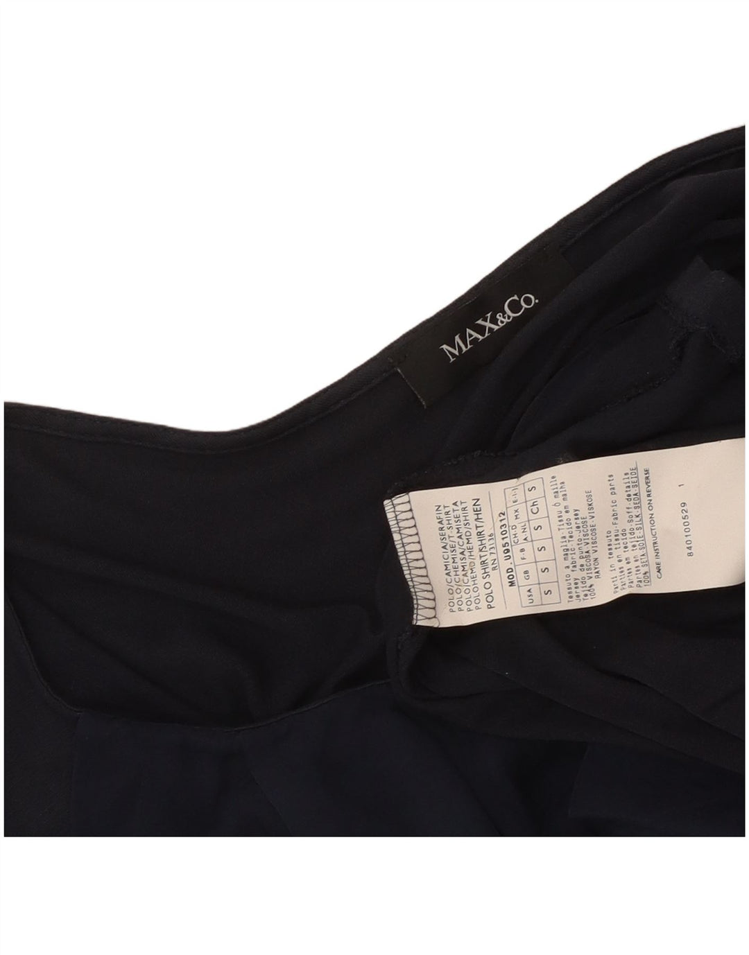 Bluzka damska Max & Co. Top UK 8 Small Granatowa wiskoza