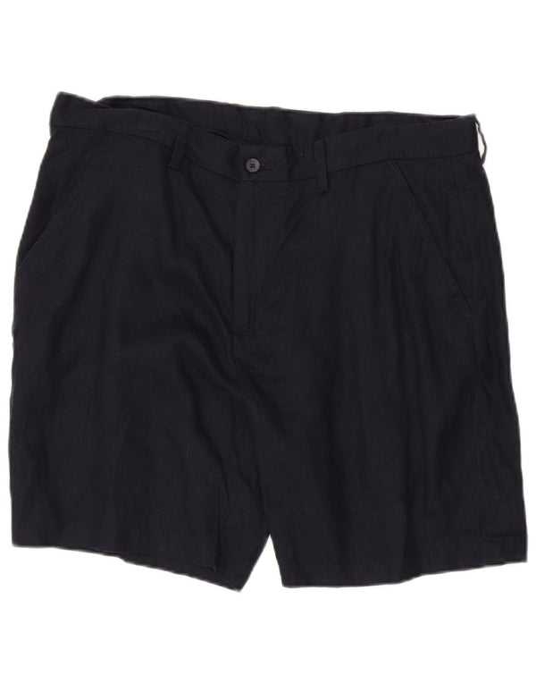 Męskie spodenki chino Zara XL W34 granatowe lniane