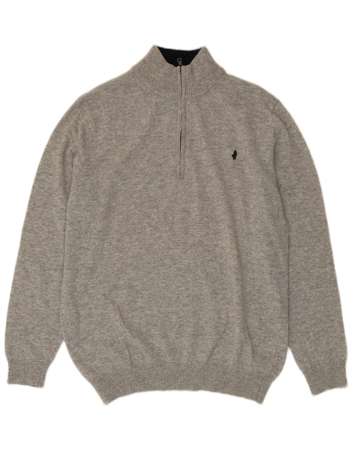 MARLBORO CLASSICS Męski sweter zapinany na zamek 2XL Szara wełna