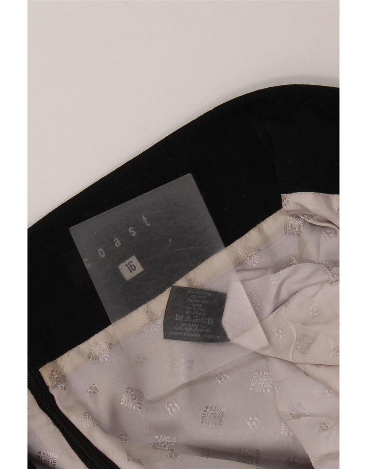 COAST Damska spódnica w kształcie litery A UK 16 duża W34 Czarny poliester