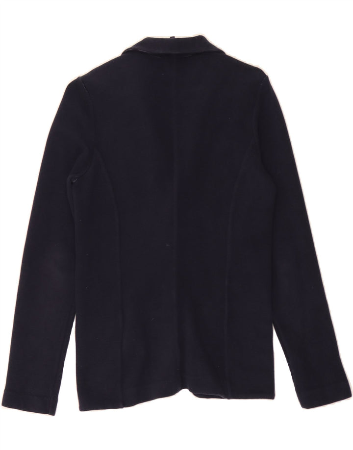 WOOLRICH Womens 1 Button Knit Blazer Jacket UK 10 Small Navy Blue Cotton Vintage Woolrich and Second-Hand Woolrich from Messina Hembry 