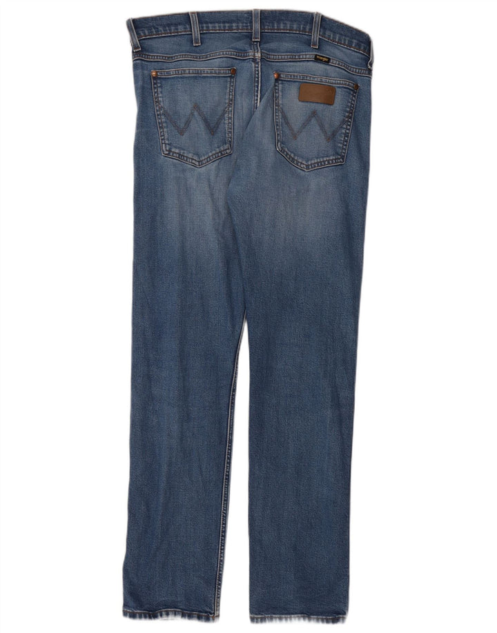 Wrangler Męskie proste dżinsy W33 L32 Niebieskie bawełniane