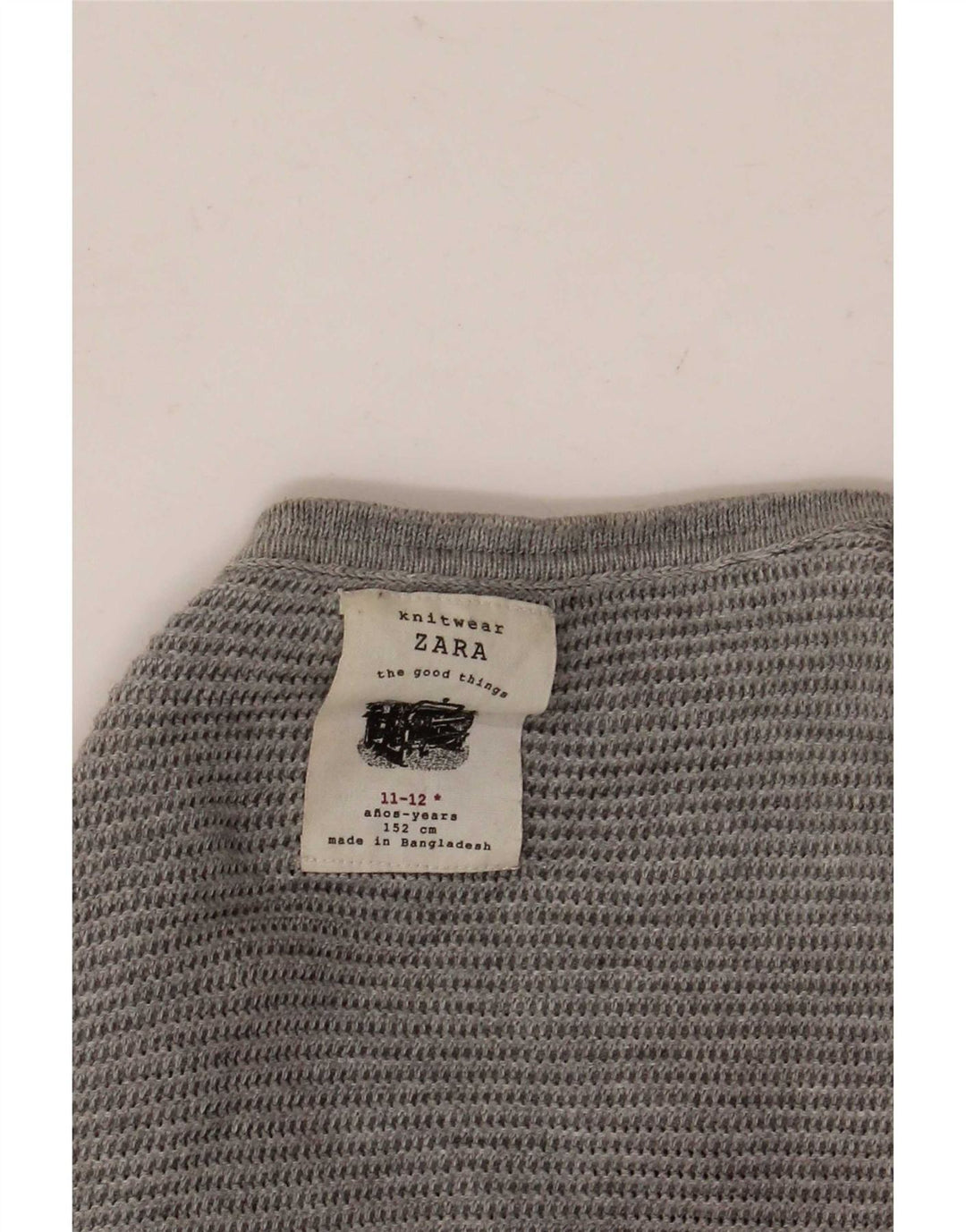 Sweter chłopięcy Zara z okrągłym dekoltem, 11-12 lat, szary
