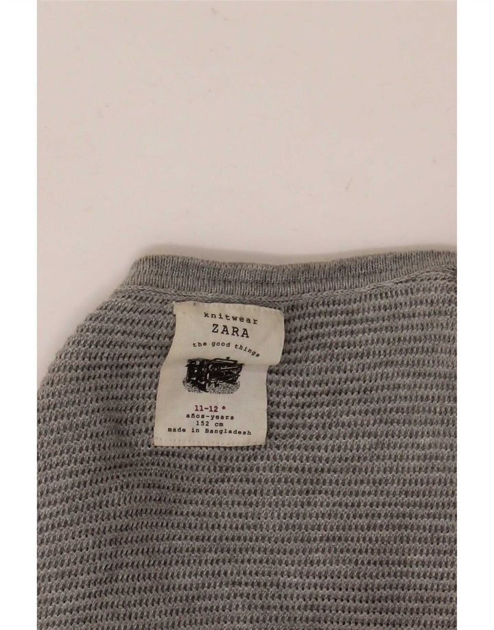 Sweter chłopięcy Zara z okrągłym dekoltem, 11-12 lat, szary