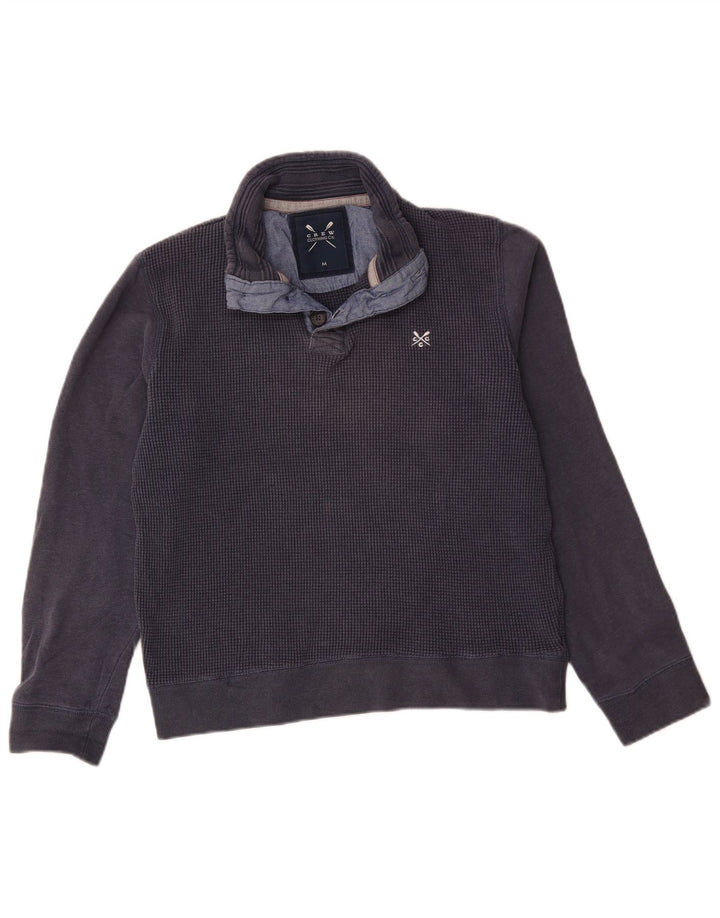 Crew Clothing Męska bluza z kapturem i dekoltem w serek Średni granatowy bawełniany