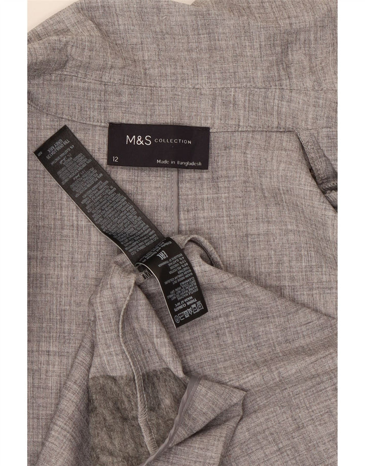 Marks & Spencer Damska marynarka z rękawami 3/4 i otwartymi, UK 12, średnioszara