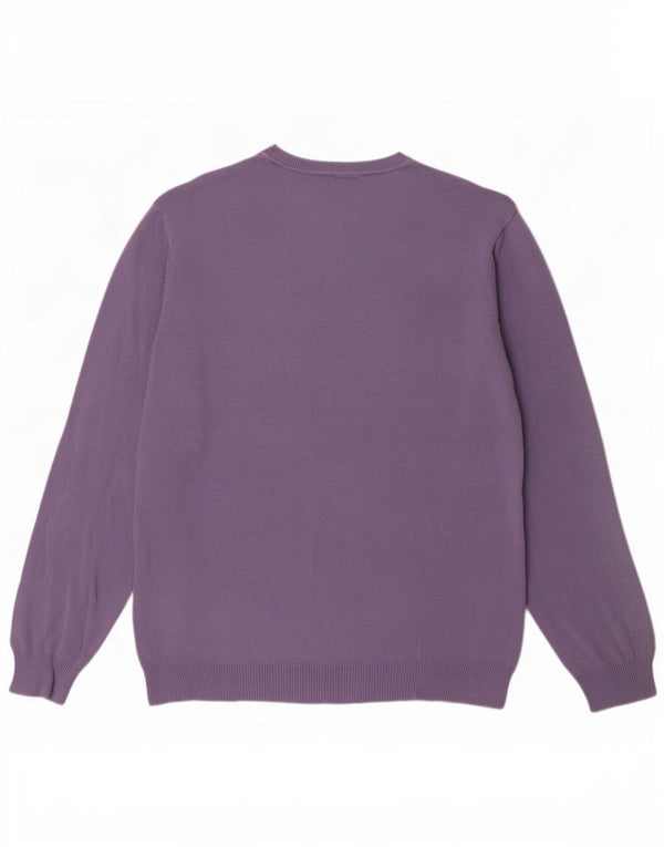 Niebieski męski sweter Marks & Spencer z okrągłym dekoltem i okrągłym dekoltem, 2XL, fioletowy