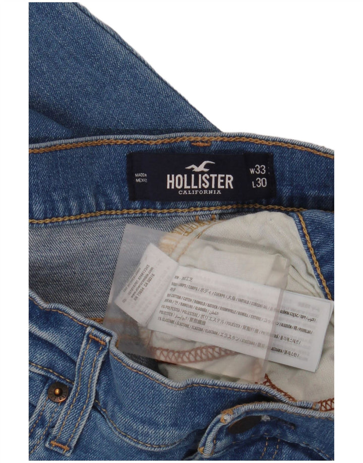 Męskie dżinsy zwężane Hollister W33 L30, niebieska bawełna