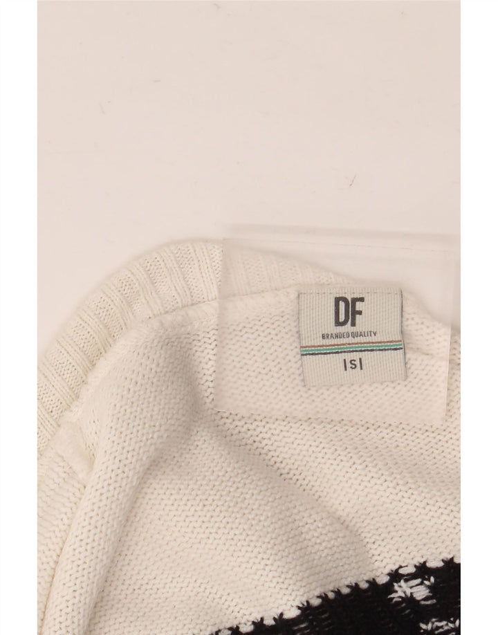 Vintage męski sweter z golfem, mały czarny Fair Isle