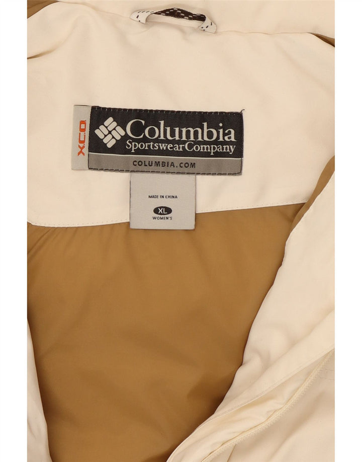 Damska ocieplana kurtka z kapturem COLUMBIA UK 18 XL, biały poliester