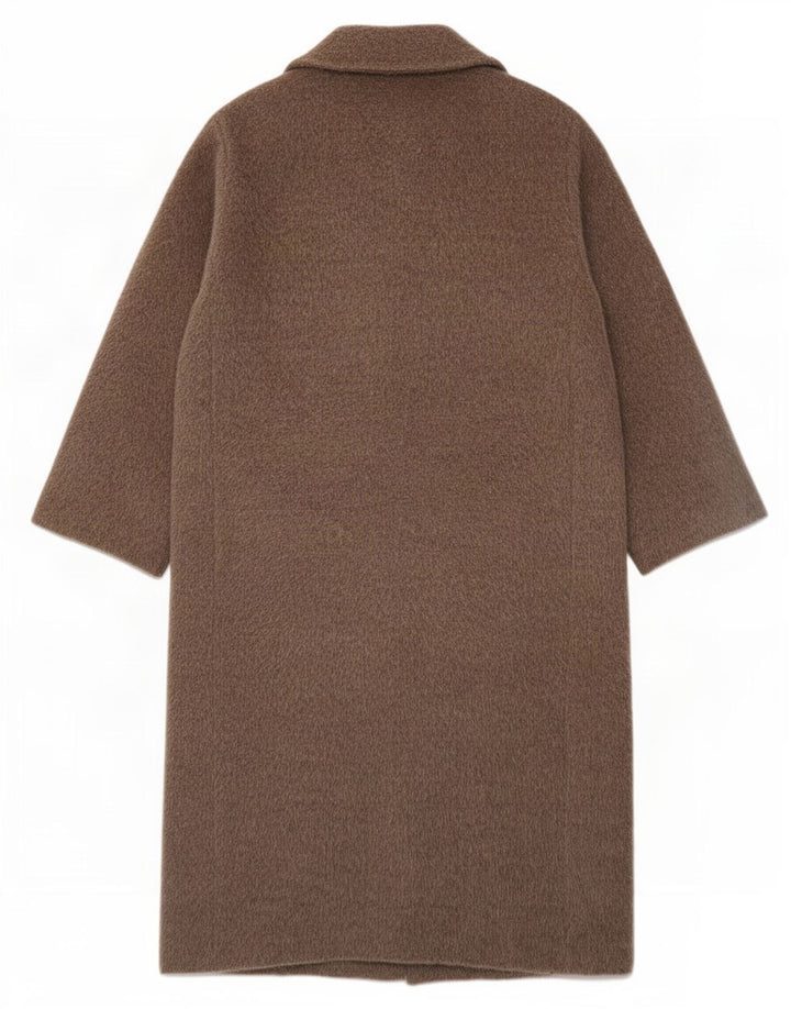 Marella Damski płaszcz oversize UK 10 Small Brown z dziewiczej wełny
